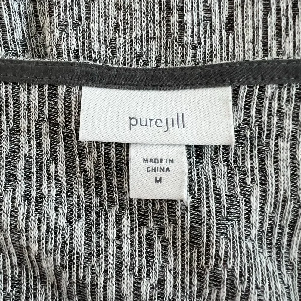 J Jill Pure Jill Tunic Womens Sz M Linen Blend Knit Gray Heather 3/4 Sleeve - Picture 5 of 8